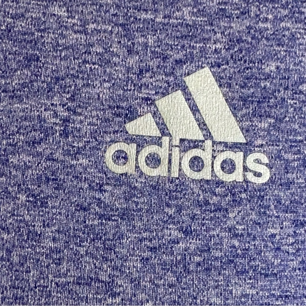 Adidas Women’s Activewear V Neck Shirt Heathered Purple Medium Polyester - Picture 3 of 5